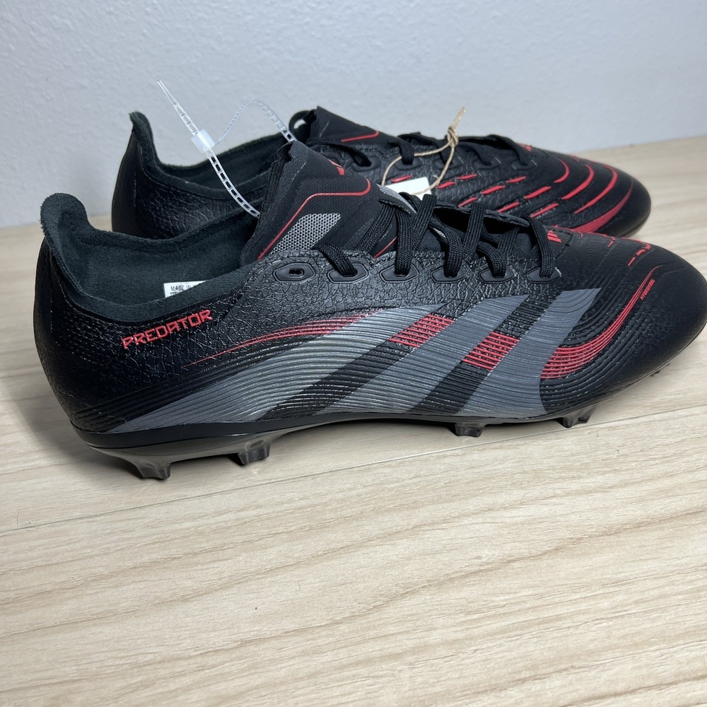 Adidas Men's Predator League Soccer Cleats‎ Size 11.5 Black Red FG/MG ID1328 New - Picture 3 of 7